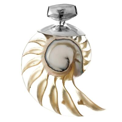 #ad 925 Sterling Silver Cool Open Nautilus Shell Sterling Pendant 2 3 8quot;