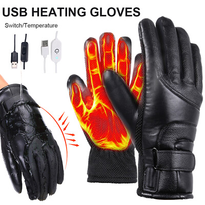 #ad Men Women Winter Electric Heated Gloves Battery Powered Hand Warm Windproof Ski