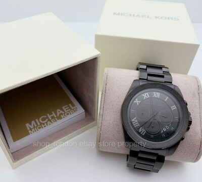#ad Michael Kors MK8482 Brecken Chronograph Black Tone Men#x27;s Wrist Watch