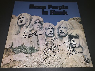 #ad Deep Purple SIGNED In Rock X3 LP Album Vinyl Ian Gillan Ian Paice PROOF