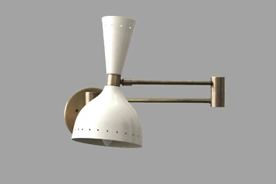 #ad Modern 2 Light Italian Lamp Handcrafted Raw Brass Wall Lamp Sconce