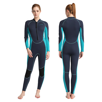 #ad Women Full Wetsuit Zip 3mm Neoprene Swim Diving Surfing Snorkeling Long Sleeve