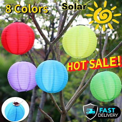 #ad Multicolor Lantern Hanging LED Solar Lamp Light Waterproof Outdoor Garden Decor