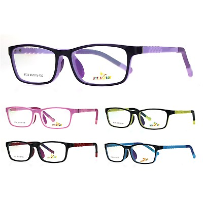 #ad Girls Indestructible Soft Plastic Optical Quality Rectangular Eyeglasses Frame