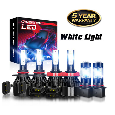 #ad For Chevy Suburban 2015 2020 LED Headlight Kit High Low Beam Fog Light Bulbs Kit