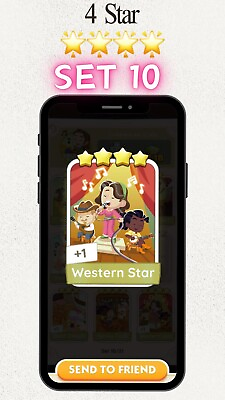 #ad Monopoly Go 🌟4 Star card Western Star Quick Send