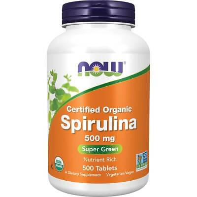 #ad NOW Foods Certified Organic Spirulina 500 mg 500 Tabs