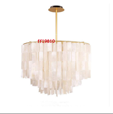#ad Modern Shell Oval Chandelier Led Ceiling Living Room Dining Room Light Pendant