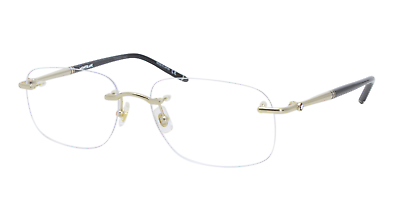 #ad #ad New MONTBLANC MB0071O 003 58mm Gold Black Rimless Eyeglasses Frames Japan