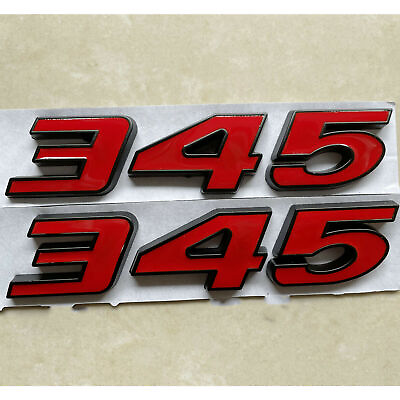 #ad 2PCS Black Red 3D 345 Car Body Emblem Metal Badge Stickers for Dodge Hemi $11.48