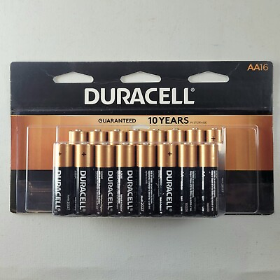 #ad 16 Pack Duracell Coppertop AA Alkaline Battery EXP March 2027
