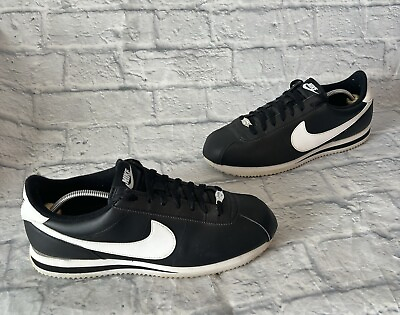 #ad Nike Classic Cortez #x27;72 Black Leather Athletic Sneaker 819719 012 Men Size 11.5