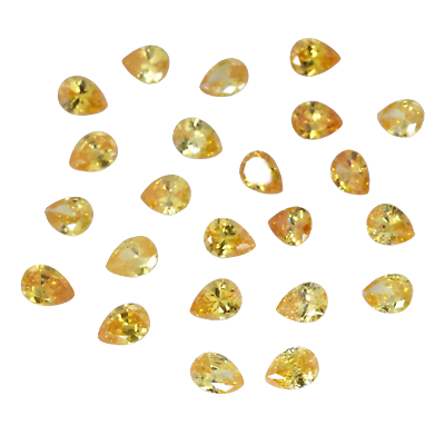 #ad Lab Created Classic Zirconia Stone 25 Carat 24 Pc Yellow Pear Lot for Rings