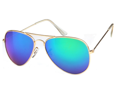#ad Blue mercury Women Sunglasses Aviator Mirrored Metal Oversized Glasses New