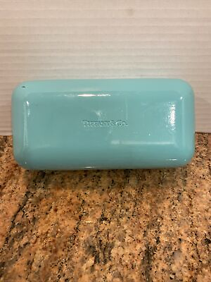 #ad Tiffany amp; Co. Teal Blue Clamshell Glasses Or Sunglasses Hard Case amp; Cloth