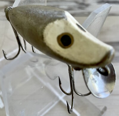 #ad Vintage River Runt Style Minnow Lipped 2 Hooks