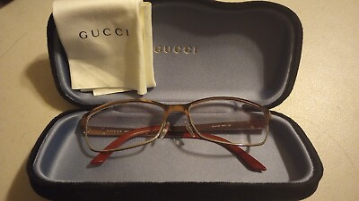 #ad Gucci Eyeglasses Frames Women GU 4228 6K9 Brown Burgandy 54 15 135 Case Cloth
