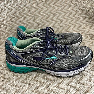 #ad Brooks Women#x27;s Ghost 7 Running Athletic Shoes Grey Purple Teal Size 9.5 Wide