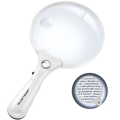 #ad Large Magnifying Glass with Light 10X 20X 45X Illuminated Handheld Magnifier...