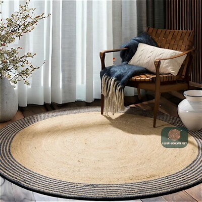 #ad Handmade Round Jute Rug Custom Size Available Eco Friendly Bohemian Decor