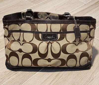 #ad Coach Handbag No. A1320 F19725 Tan amp; Brown Tote or Shoulder Style