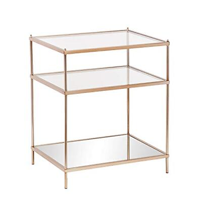 #ad Knox Mirrored Side Table 3 Tier Copper