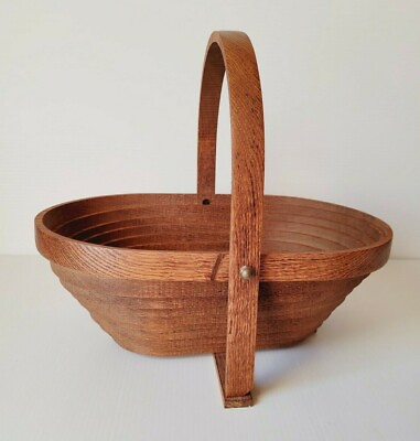 #ad Deep Spring wood collapsible basket to trivet handmade with handle