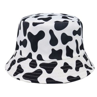 #ad Zebra Pattern Bucket Hats Reversible Black White Caps Women Summer Headwear