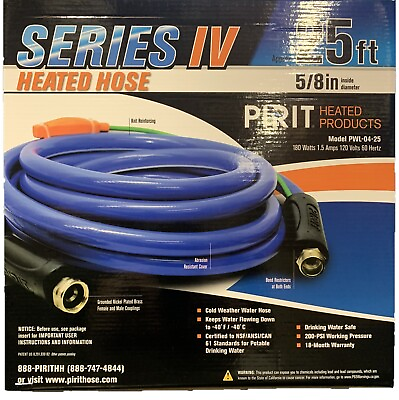 #ad 3 SIZES Series 4 Pirit Grounded Heated Garden Hose Works Down to 42 Degrees