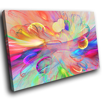 #ad AB1737 Retro Colourful Cool Modern Abstract Canvas Wall Art Large Picture Prints