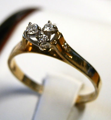 #ad 9 carat yellow gold diamond ring with 5 diamonds