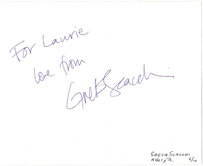 #ad Greta Scacchi signed autographed album page AMCo COA 21106