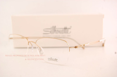 #ad New Silhouette Eyeglass Frames TNG Nylor 4337 6051 Gold White SZ 54 Women