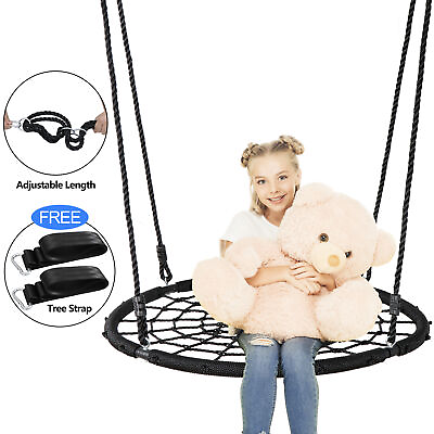 #ad Spider Web Saucer Swing 40 inch for Tree Kids with Steel Frame and Hanging Rope