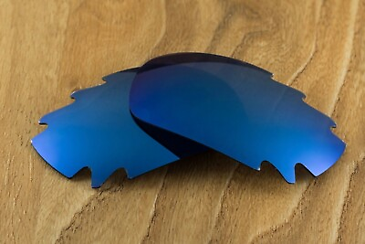 #ad Cobalt Blue Polarized Vented Mirrored Sunglass Lenses for Oakley Racing Jacket