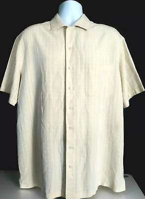 #ad Mens Foundry Big amp; Tall Beige Short Sleeve Button Front Shirt LT $9.99