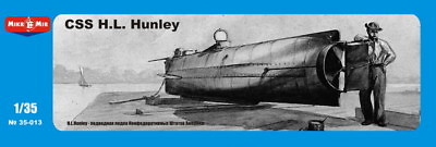 #ad Mikro Mir 35 013 1 35 CSS H.L. Hunley 1863 Confederate submarine scale model