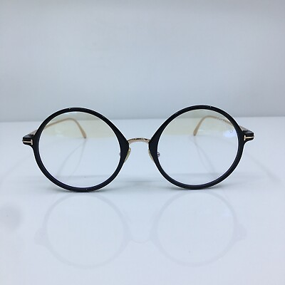 #ad New Authentic Tom Ford TF 5703 B Eyeglasses C. 001 Black w Rose Gold 52mm Blue