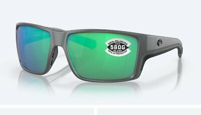 #ad Costa Del Mar Reefton Pro Matte Gray Green Polarized 580G 63mm Men#x27;s Sunglasses