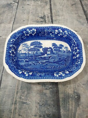 #ad Copeland Spode#x27;s Blue Tower Vegetable Serving Bowl Old Mark 9 1 8quot; x 7quot;