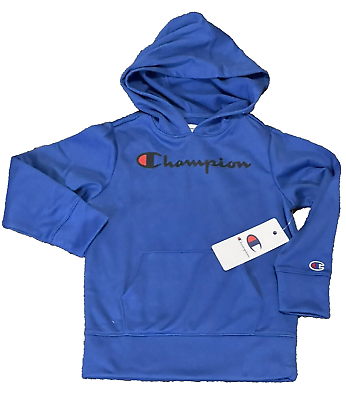 #ad Champion Boy#x27;s Blue Hooded Sweatshirt Size XS 5 6 NWT