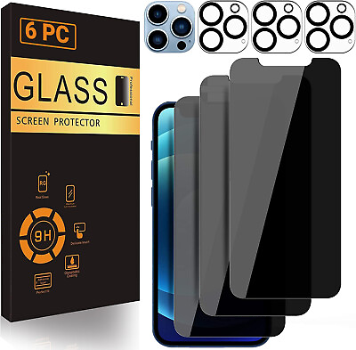 #ad For iPhone 15 14 13 12 11 Pro Max Tempered Glass Privacy Screen Camera Protector $4.99