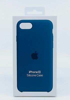 #ad OEM Genuine Apple Silicone Case for iPhone SE 7 8 Abyss Blue