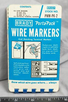 #ad Vintage Brady Porta Pack Wire Marker Book g35