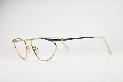 #ad ALAIN DELON DANAE Metal Gold Tone CatEye Vintage Woman Glasses Eyewear