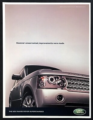 #ad 2005 Land Rover Range Rover SUV quot;Supercharged Improvementsquot; vintage print ad