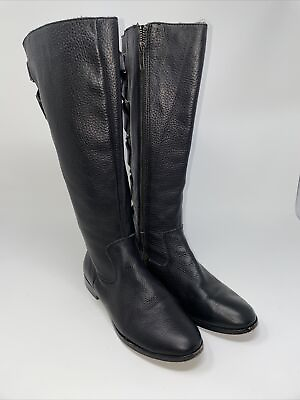 #ad Cynthia Vincent Black Leather Boots Size 6
