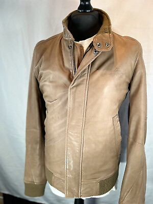 #ad Diesel Designer Mens Vintage leather jacket Size 40