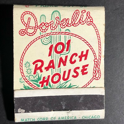 #ad Scarce 1940#x27;s 50#x27;s Full Matchbook 101 Ranch House Seal Beach CA Cowboy