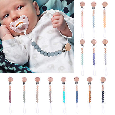 #ad Pacifier Clip Portable Decorative Relief Teething Pain Pacifier Chain Clip Long